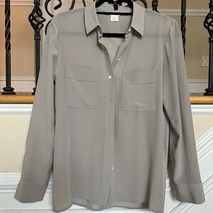 CLUB MONACO - Women't Grey Silk Shirt - Size S